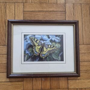 Vintage "Woven Silk" Picture of Swallowtail Butterfly by Cashs| Made In England